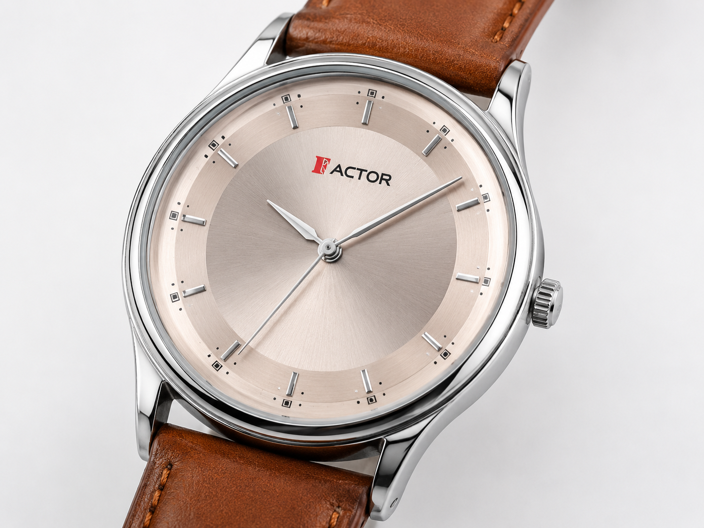Premium Leather Strap Quartz Analog Watch for Men with Silver Dial 3