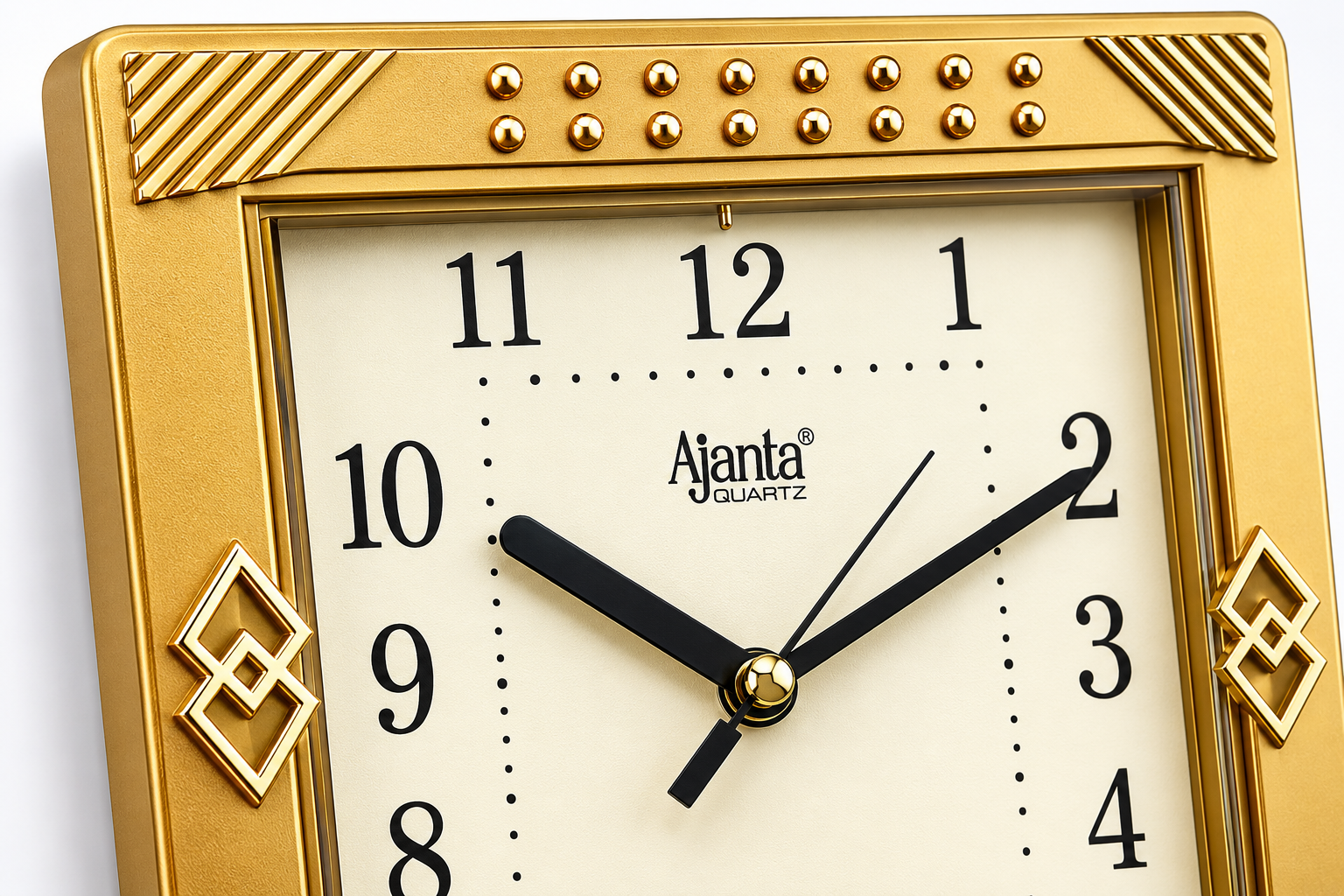 Ajanta 1947 Designer Wall Clock 10 Inch Golden Finish with 1 Year Warranty 3