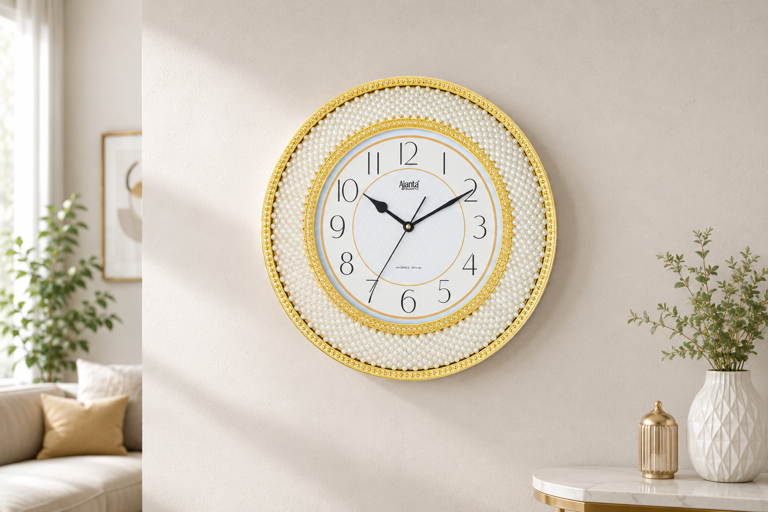 Ajanta 8777 Golden Designer Silent Wall Clock – Bulk with 1-Year Warranty 4