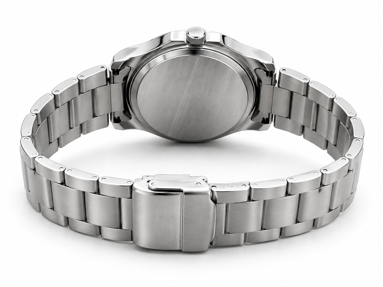 Premium Blue Textured Dial Quartz Wrist Watch with Date Display and Stainless Steel Chain 2