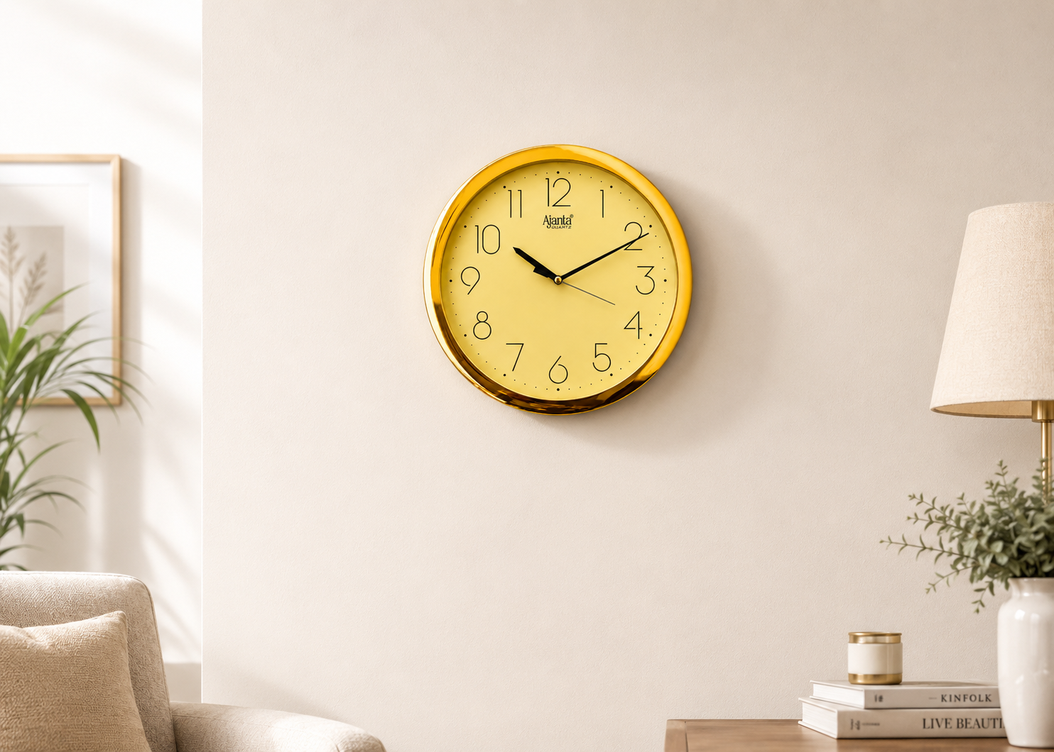 Ajanta 957 Premium Golden Wall Clock 10 Inch with 1 Year Warranty 4