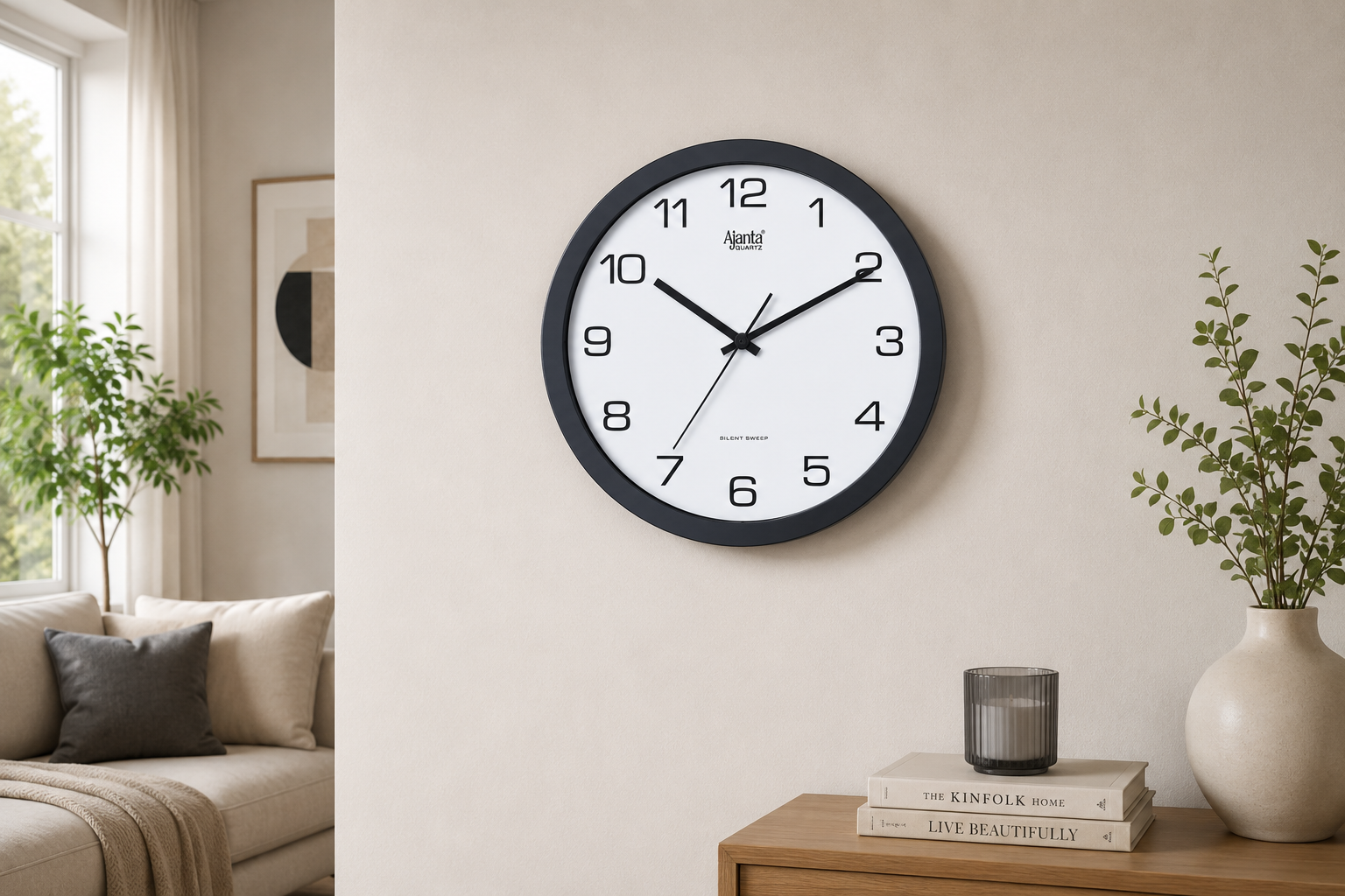 Ajanta 1057 White Designer Wall Clock – Silent Sweep for Office & Home 4