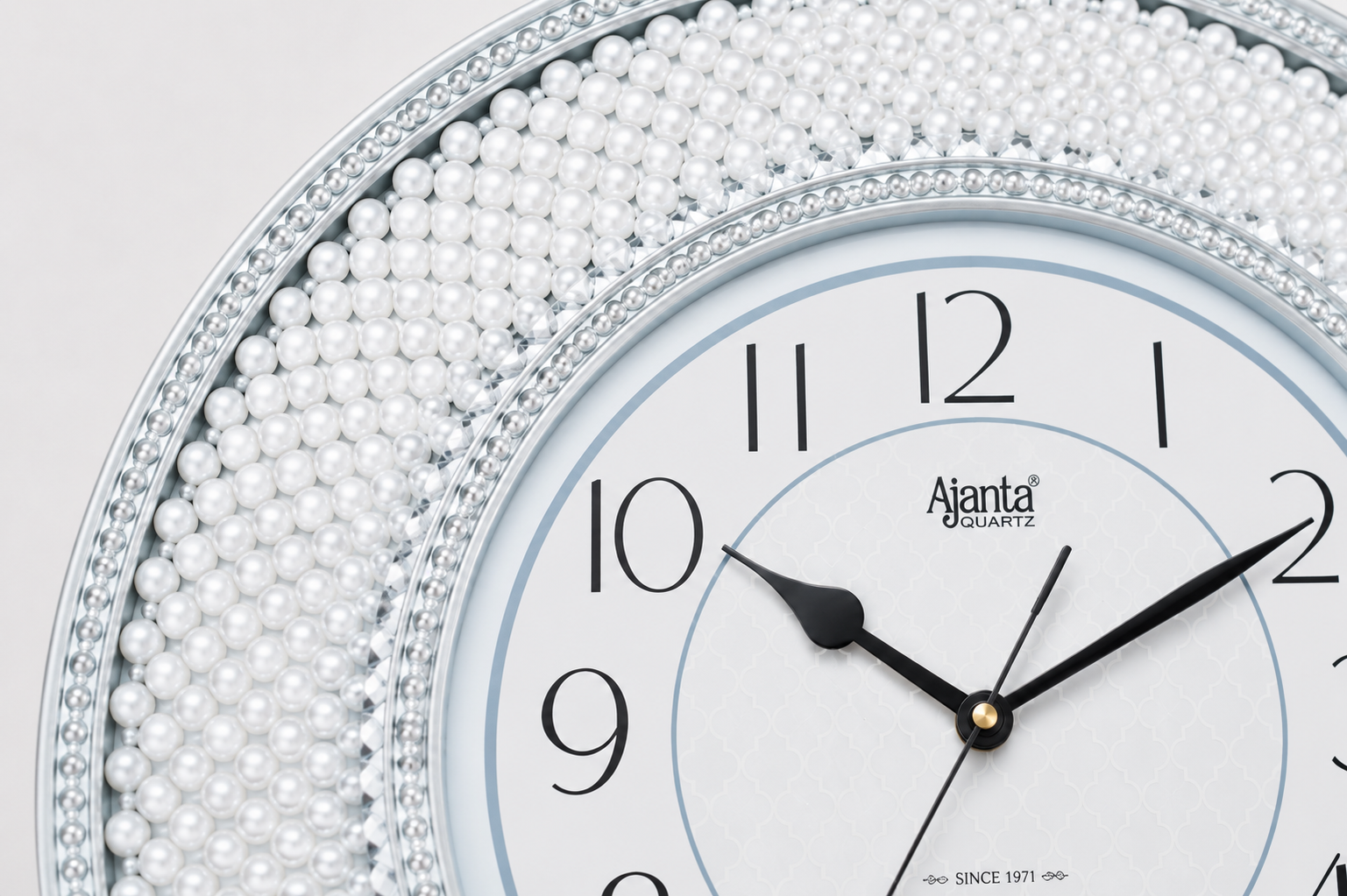 Ajanta 8777 Silver Designer Wall Clock – Silent Sweep, Star Dial, 1-Year Warranty 3