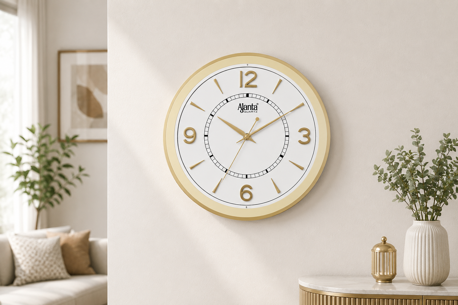 Ajanta Simple Designer Round Wall Clock with Silent Movement 338 x 45mm (1877) 4
