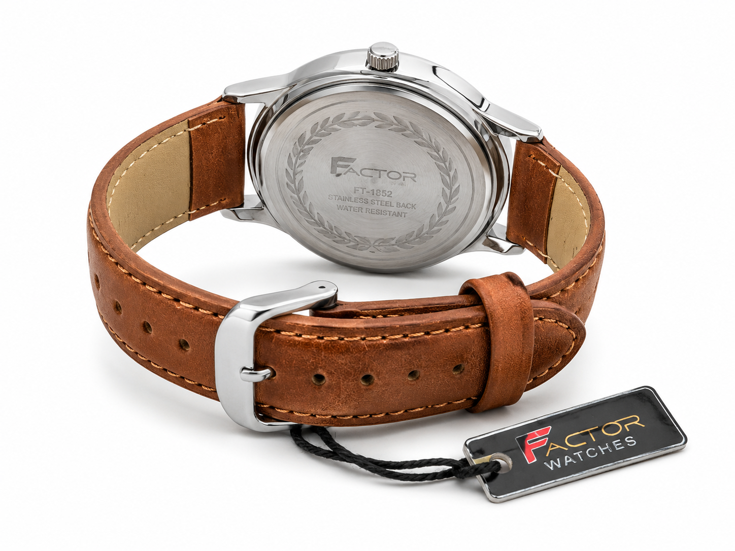 Premium Leather Strap Quartz Analog Watch for Men with Silver Dial 4