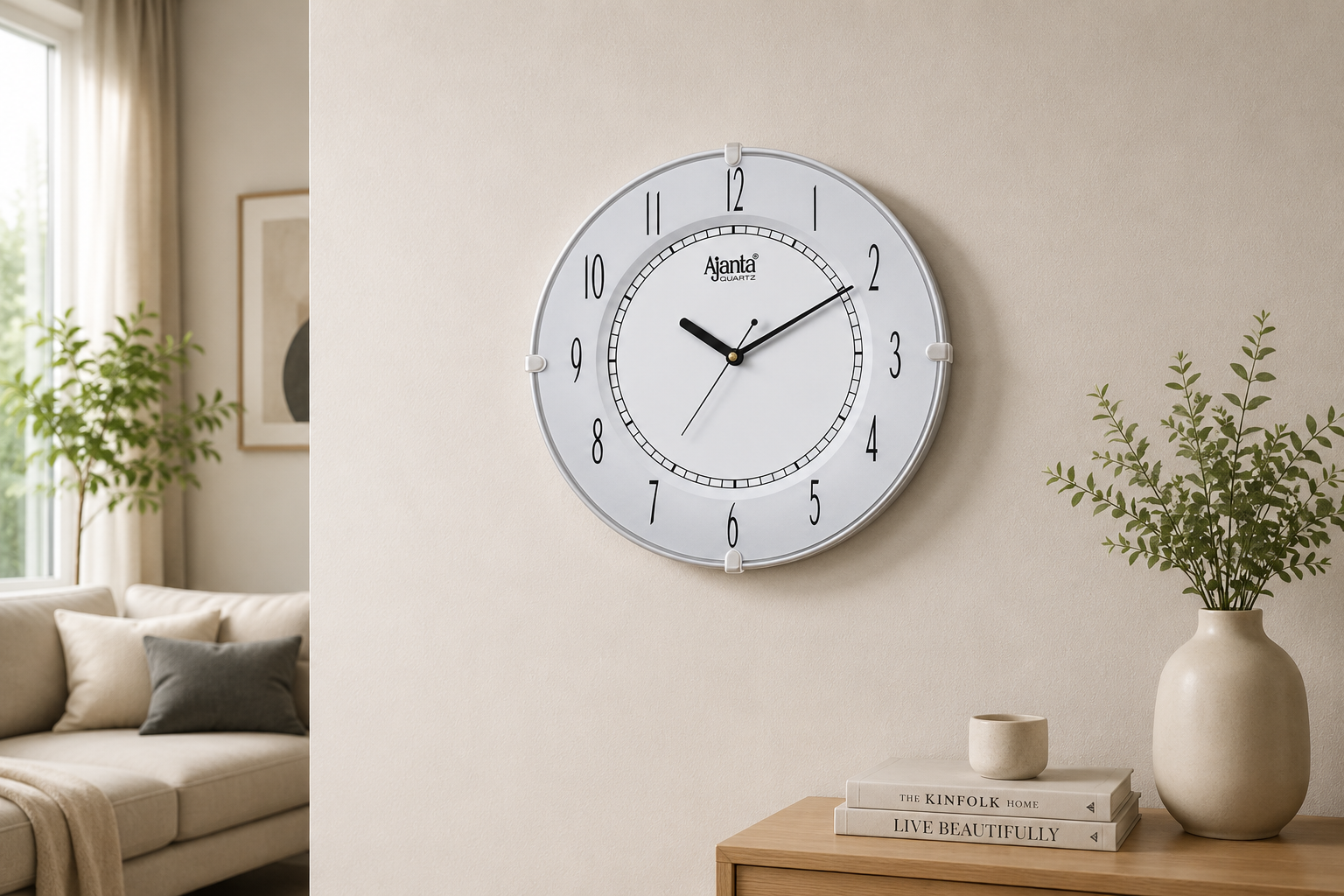 Ajanta 1197 White Fancy Wall Clock – Slim Design, 1-Year Warranty 4