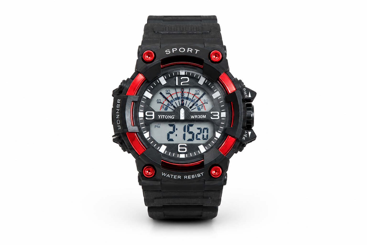 Red Black Water Resistant Digital Sports Watch for Men 4