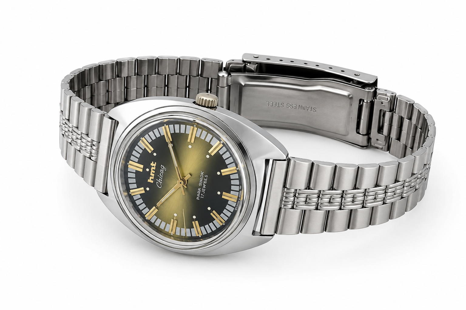 HMT Chirag Vintage Manual Winding Watch with Radium Dial for Men 4
