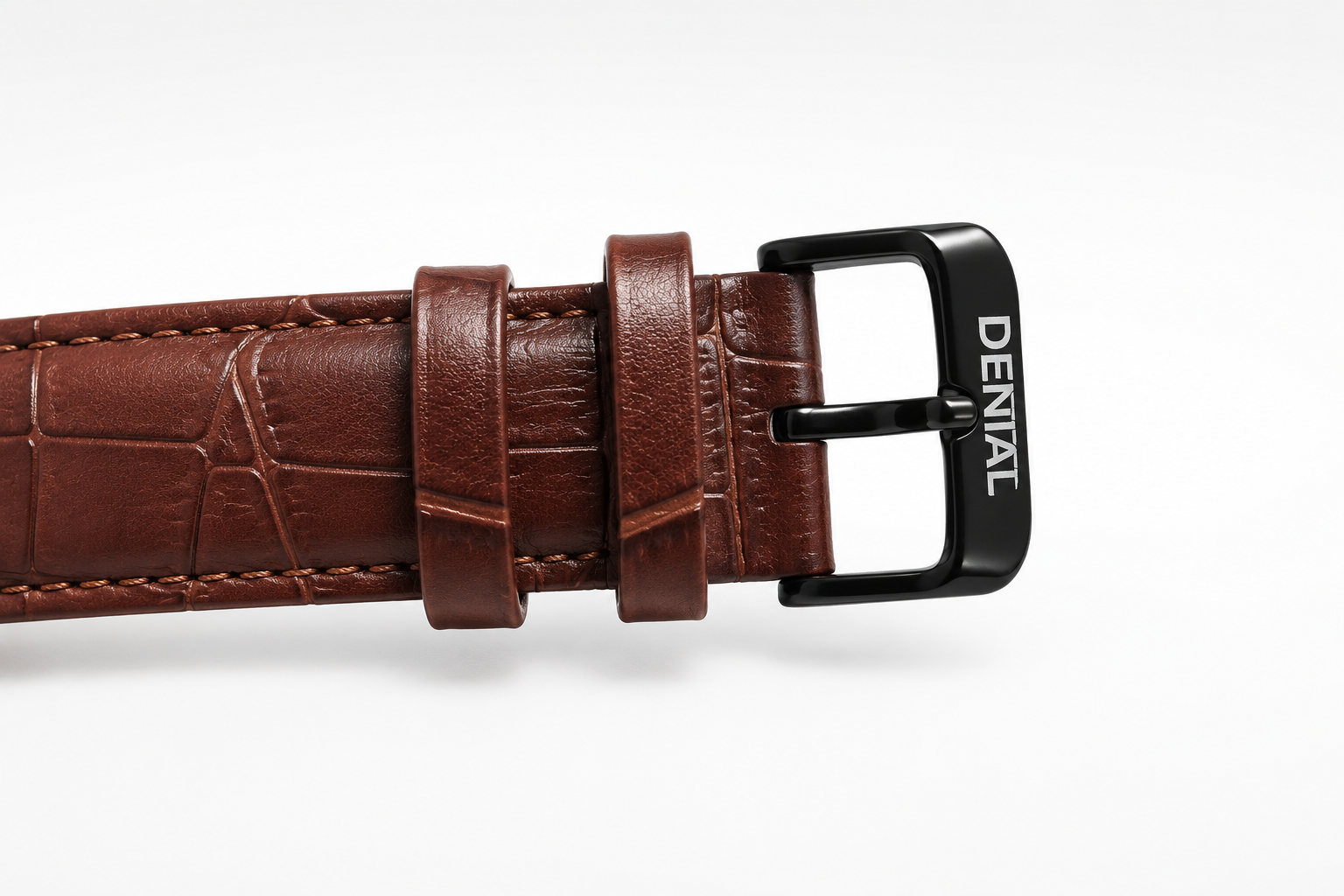 Premium Genuine Leather Dark Brown Strap Quartz Analog Watch for Men with White Dial 2